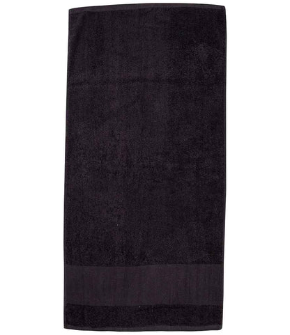 Towel City Printable Border Bath Towel in Black