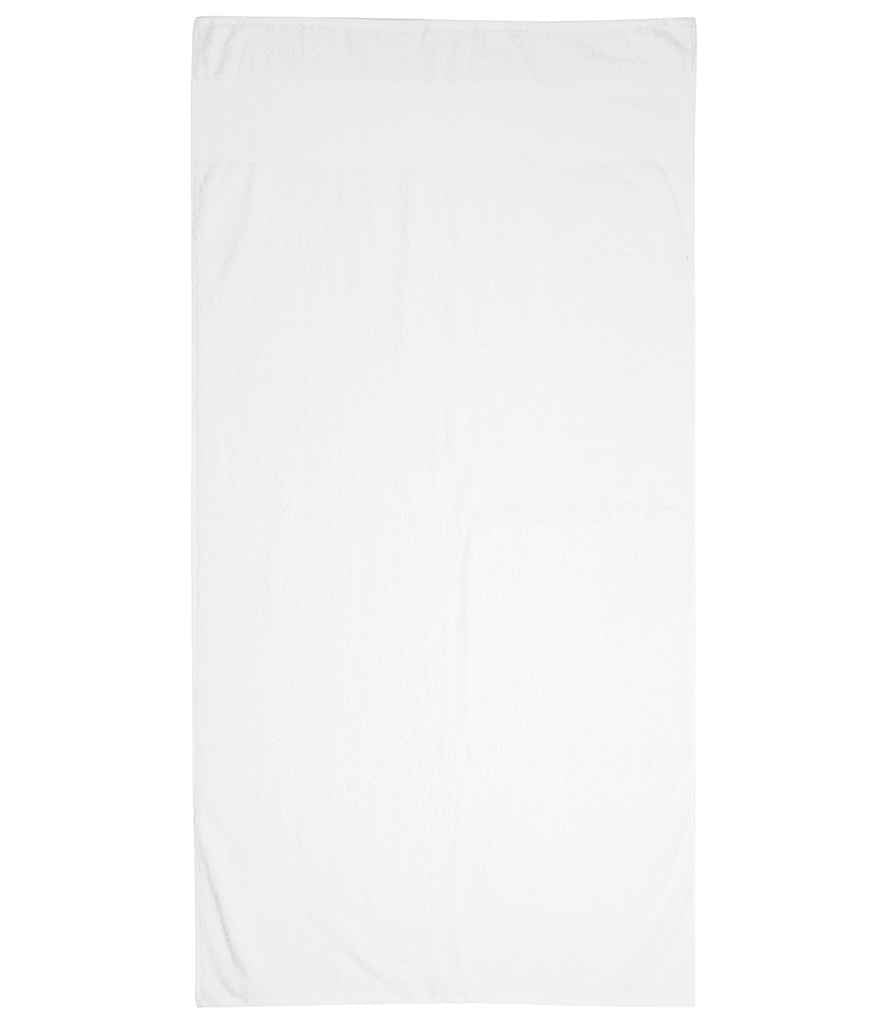 Towel City Printable Border Bath Towel in White