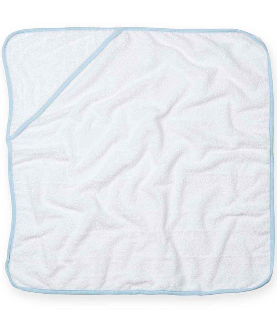 Towel City Babies Hooded Towel in White/Blue