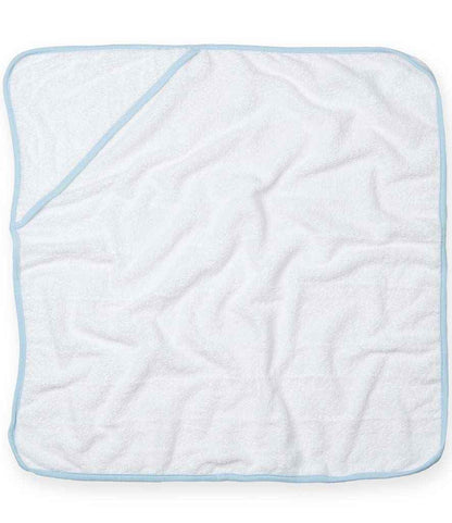 Towel City Babies Hooded Towel in White/Blue