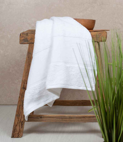 Towel City Organic Printable Border Guest Towel in White
