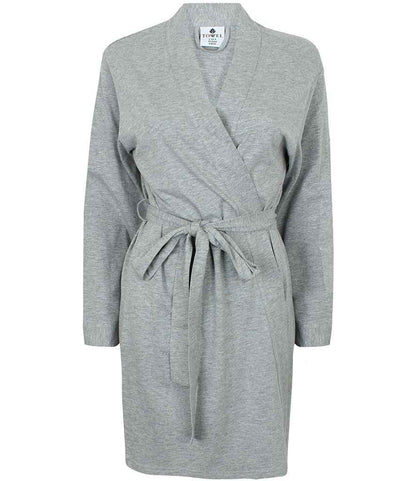 Towel City Ladies Cotton Wrap Robe in Heather Grey