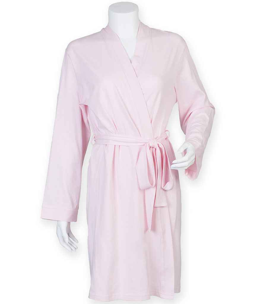 Towel City Ladies Cotton Wrap Robe in Light Pink