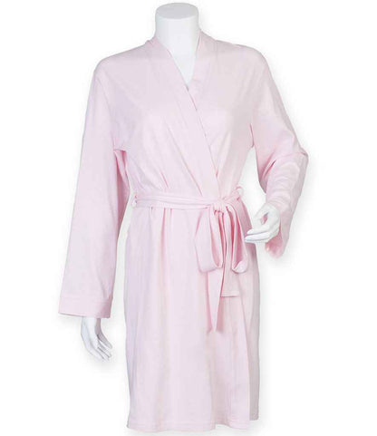 Towel City Ladies Cotton Wrap Robe in Light Pink