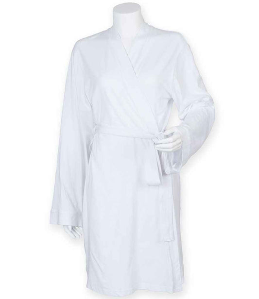 Towel City Ladies Cotton Wrap Robe in White