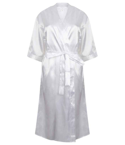 Towel City Ladies Satin Robe in White