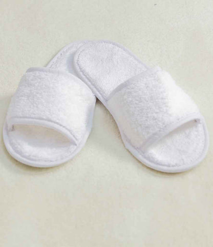 Towel City Classic Terry Slippers in White