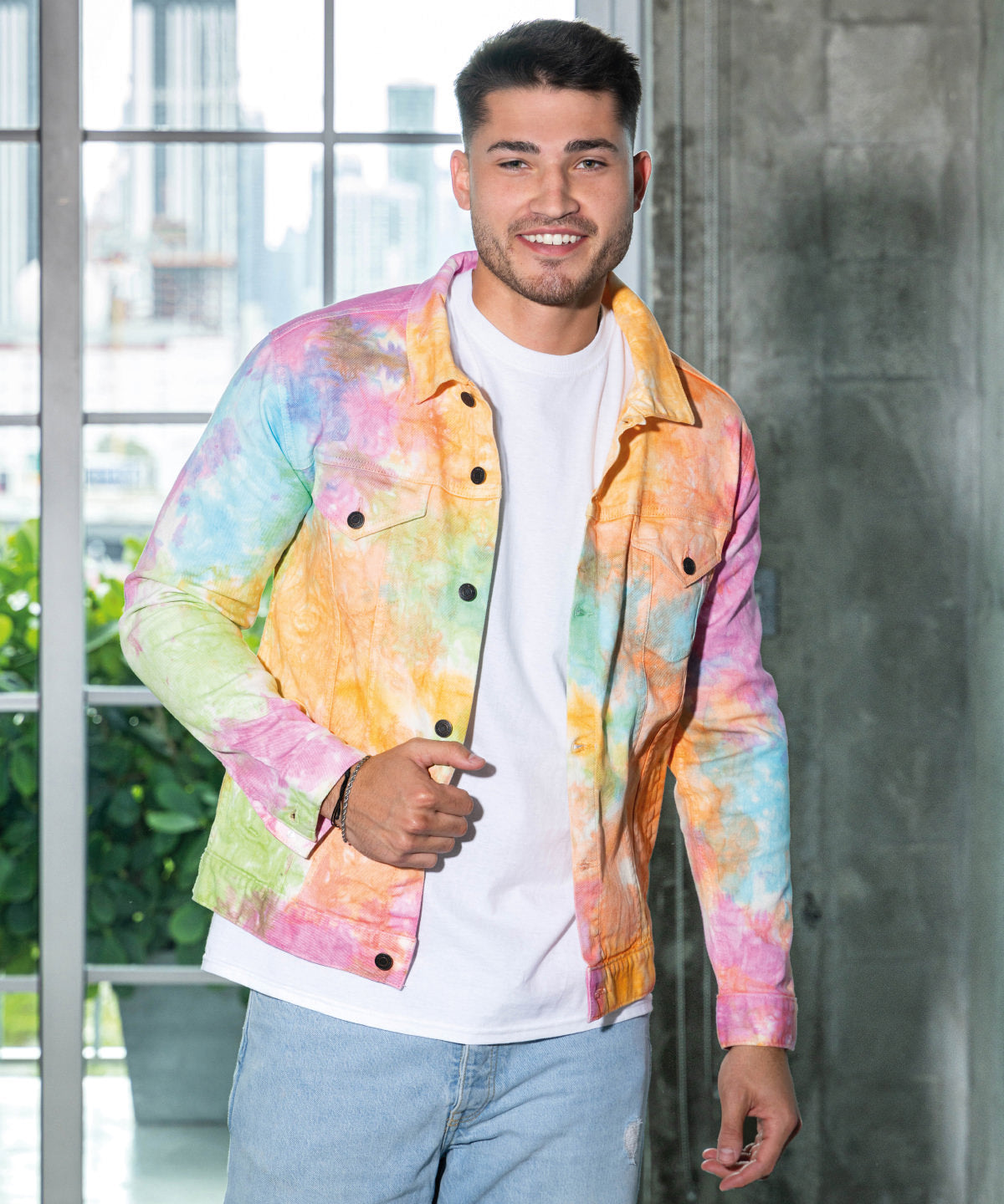 Colortone Tie-dye denim jacket Crystal Black