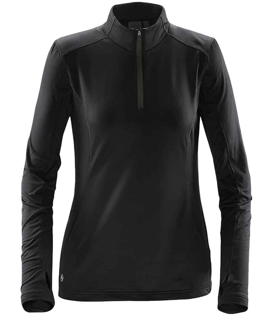 Stormtech Ladies Pulse Fleece Pullover Zip Neck Top in Black/Carbon