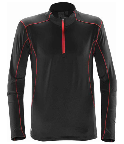 Stormtech Pulse Fleece Pullover Zip Neck Top in Black/Bright Red