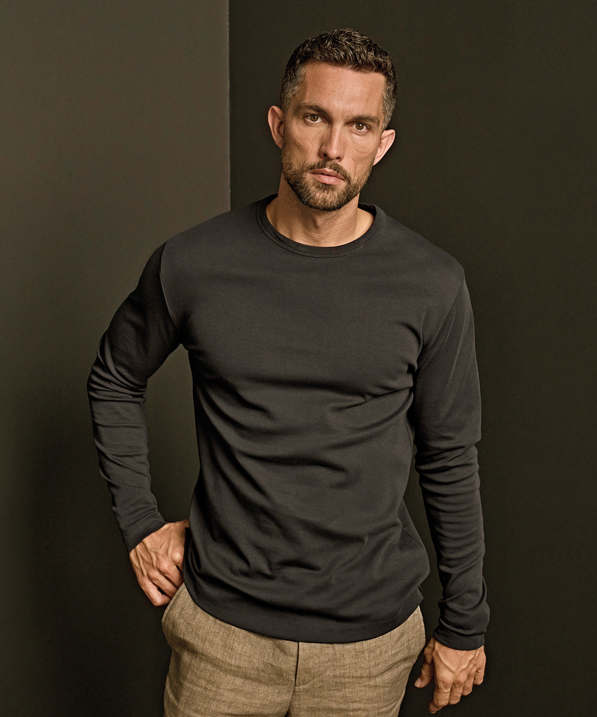 Tee Jays Long sleeve interlock tee (530) Black