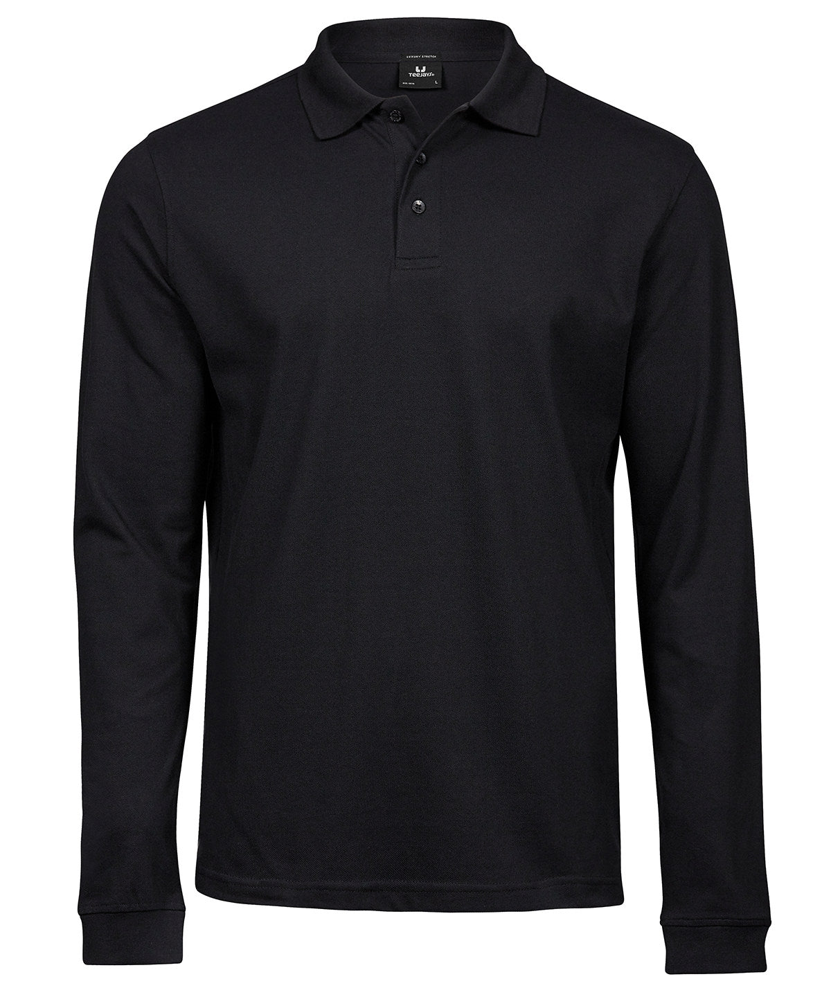 Tee Jays Luxury stretch long sleeve polo (1406) Black