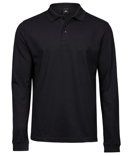 Tee Jays Luxury stretch long sleeve polo (1406) Black