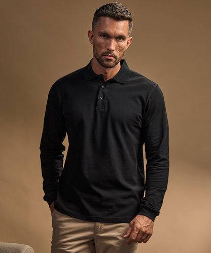 Tee Jays Luxury stretch long sleeve polo (1406) Black