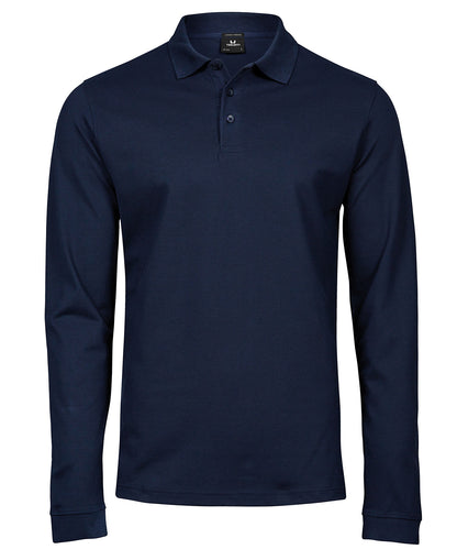 Tee Jays Luxury stretch long sleeve polo (1406) Navy