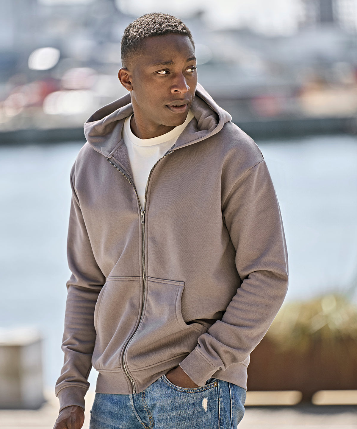 Tee Jays UNLABELED hooded full-zip sweatshirt (5154) Black
