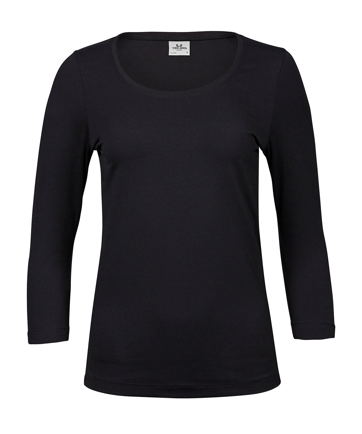 Tee Jays Women’s stretch 3/4-sleeve tee (460) Black