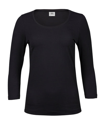 Tee Jays Women’s stretch 3/4-sleeve tee (460) Black