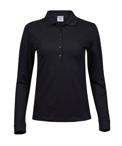 Tee Jays Women’s luxury stretch long sleeve polo (146) Black
