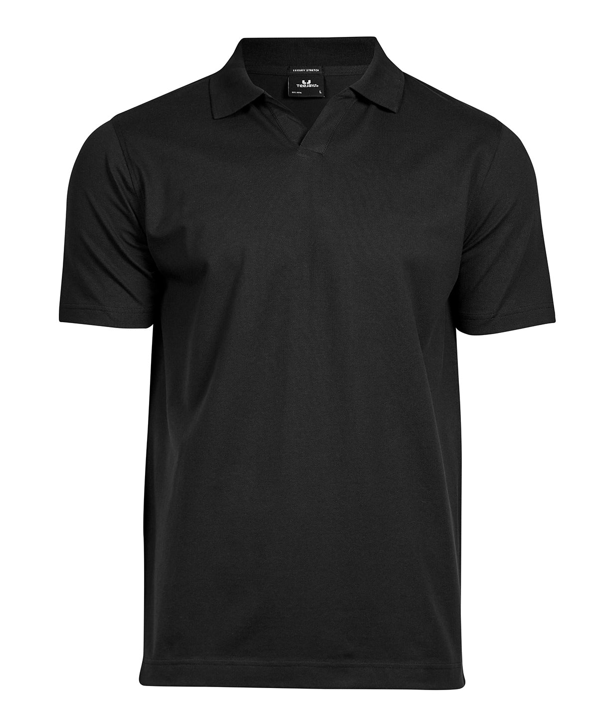 Tee Jays Luxury stretch v-neck polo (1404) Black
