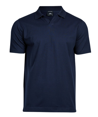 Tee Jays Luxury stretch v-neck polo (1404) Navy