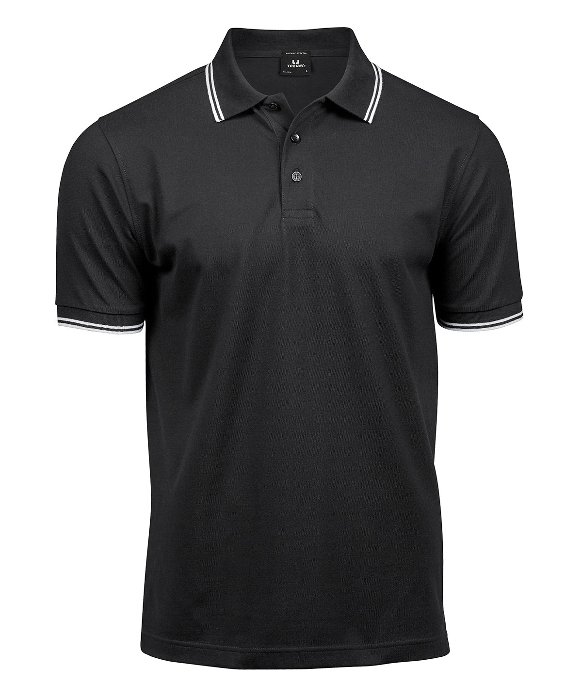 Tee Jays Luxury stripe stretch polo (1407) Black/White