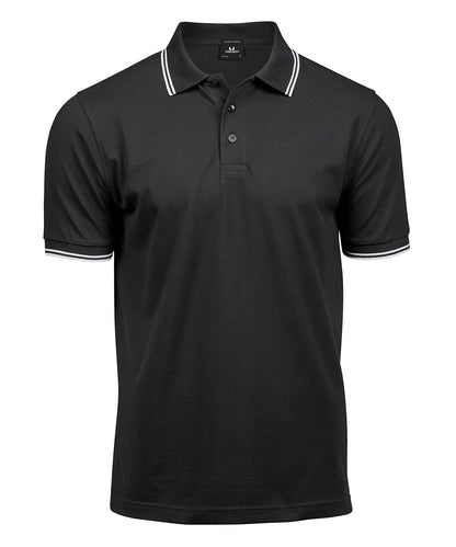 Tee Jays Luxury stripe stretch polo (1407) Black/White
