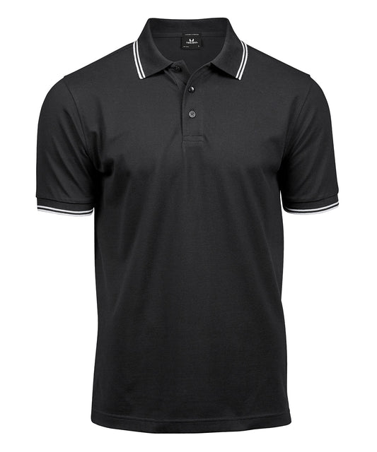 Tee Jays Luxury stripe stretch polo (1407) Black/White