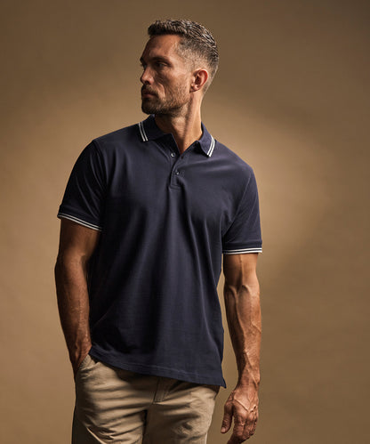 Tee Jays Luxury stripe stretch polo (1407) Black/White