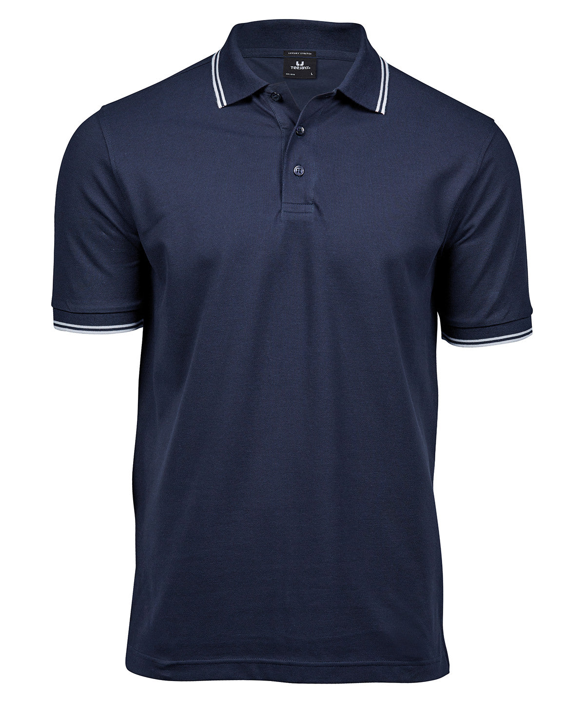 Tee Jays Luxury stripe stretch polo (1407) Navy/White