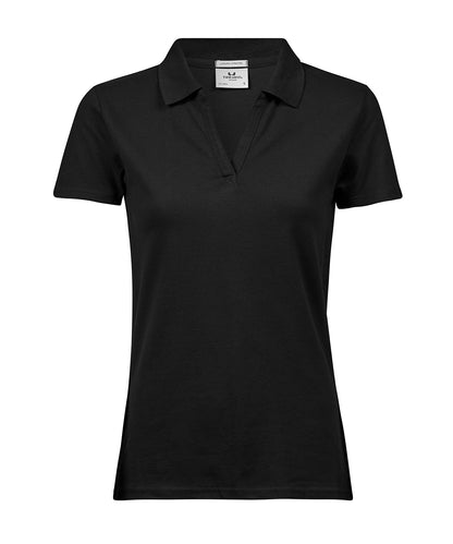 Tee Jays Women’s luxury stretch v-neck polo (1409) Black
