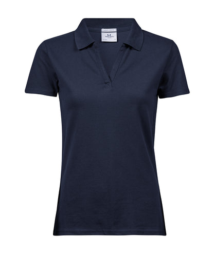 Tee Jays Women’s luxury stretch v-neck polo (1409) Navy