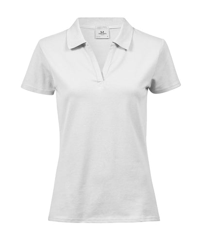 Tee Jays Women’s luxury stretch v-neck polo (1409) White