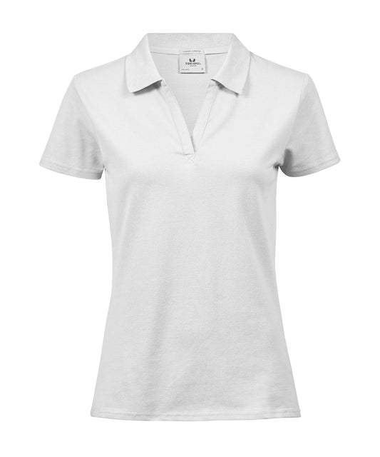 Tee Jays Women’s luxury stretch v-neck polo (1409) White