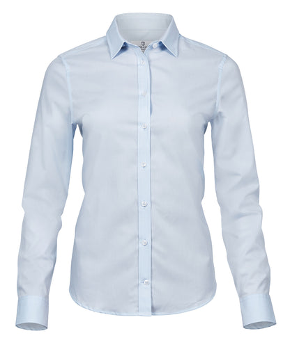 Tee Jays Women’s stretch luxury shirt (4025) Light Blue