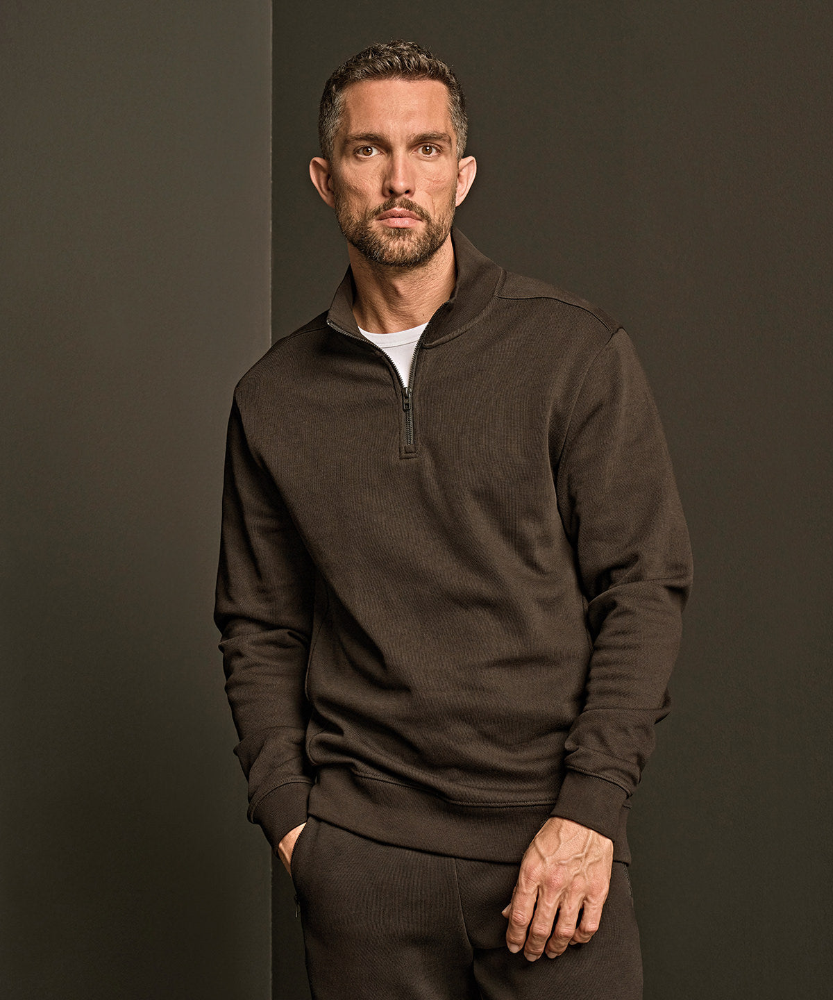 Tee Jays Ribbed interlock half-zip (5506) Black