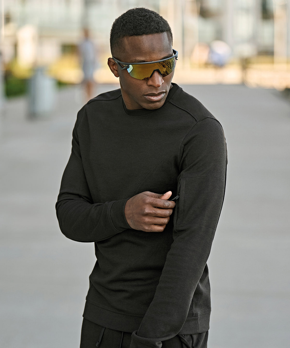 Tee Jays Athletic crew neck sweatshirt (5700) Black