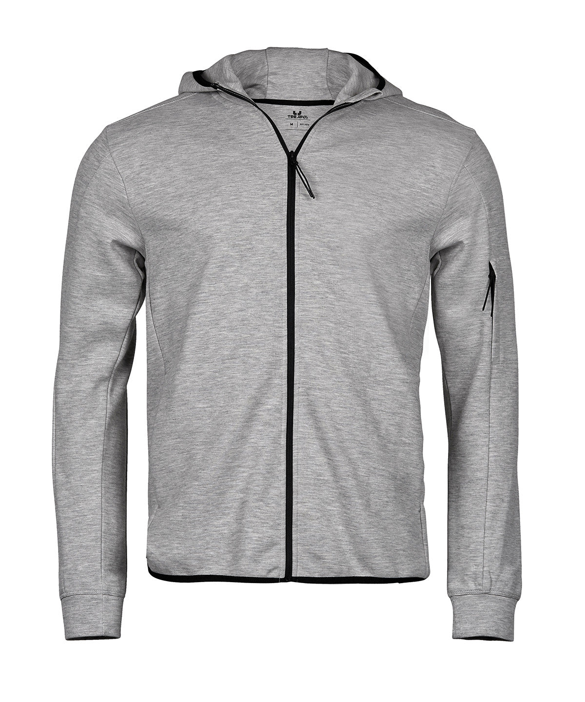 Tee Jays Athletic hooded full-zip sweatshirt (5706) Heather Grey