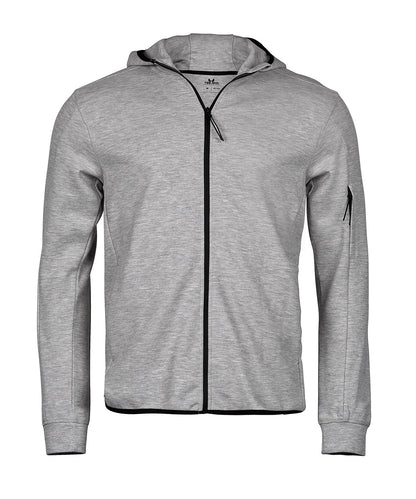 Tee Jays Athletic hooded full-zip sweatshirt (5706) Heather Grey