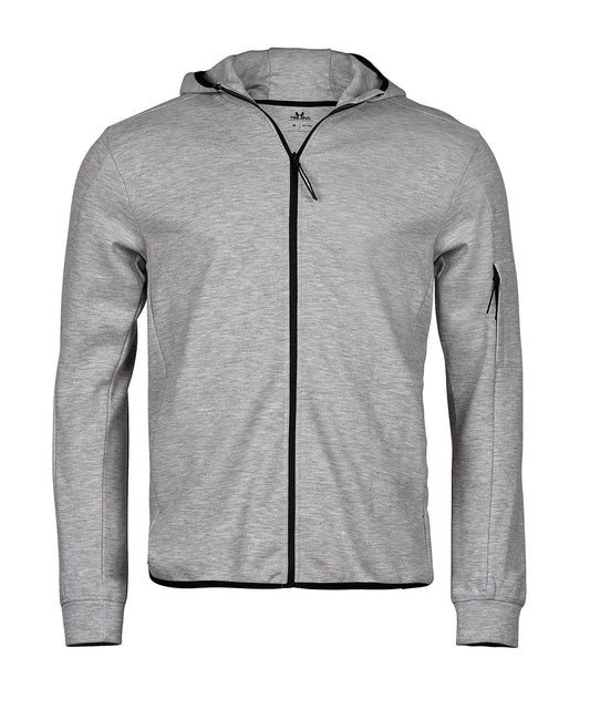Tee Jays Athletic hooded full-zip sweatshirt (5706) Heather Grey