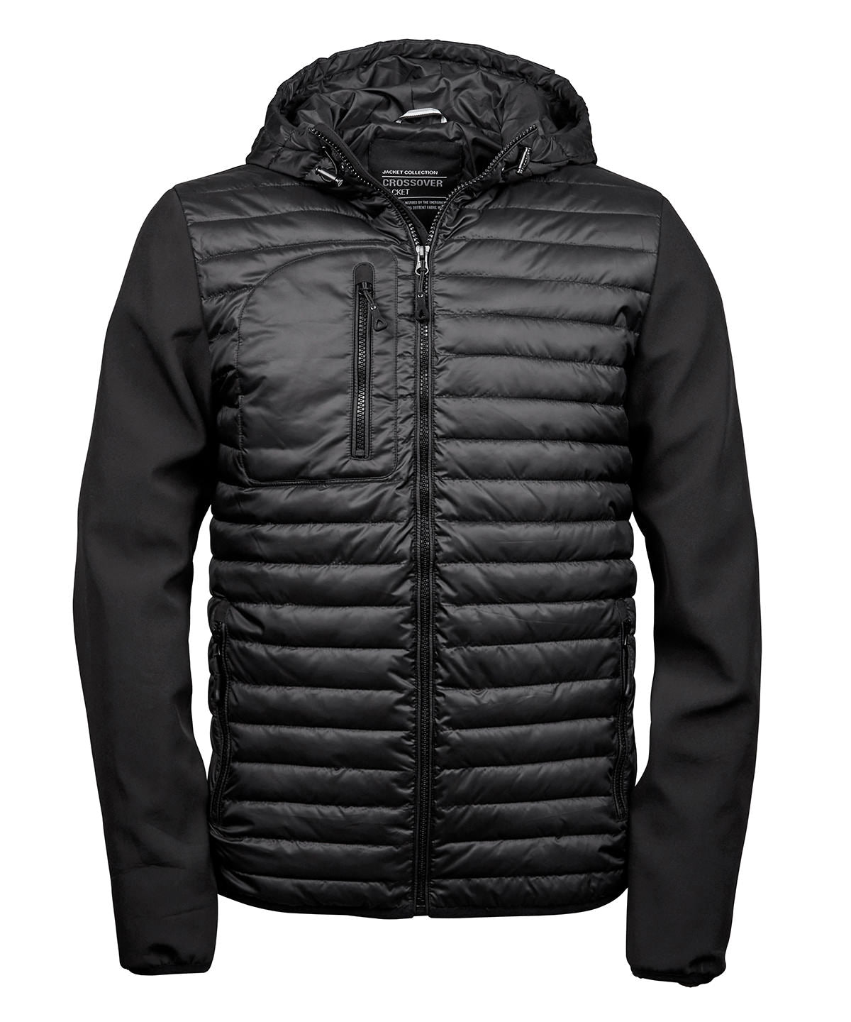 Tee Jays Hooded crossover jacket (9628) Black/Black