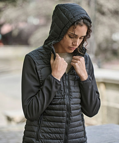 Tee Jays Women’s hooded crossover jacket (9629) Black/Black
