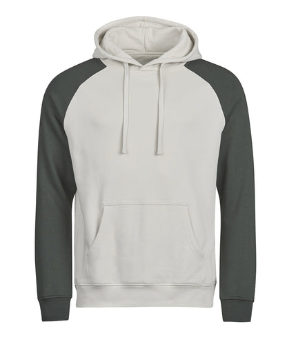 Tee Jays UNLABELED two-tone hooded sweatshirt (5156) Cement/Dark Green