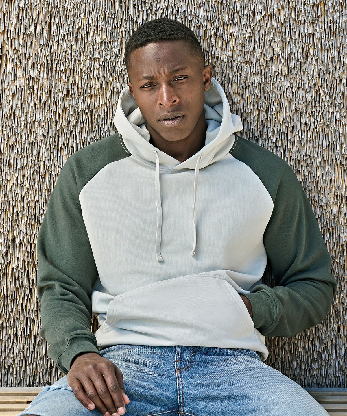 Tee Jays UNLABELED two-tone hooded sweatshirt (5156) Cement/Clay