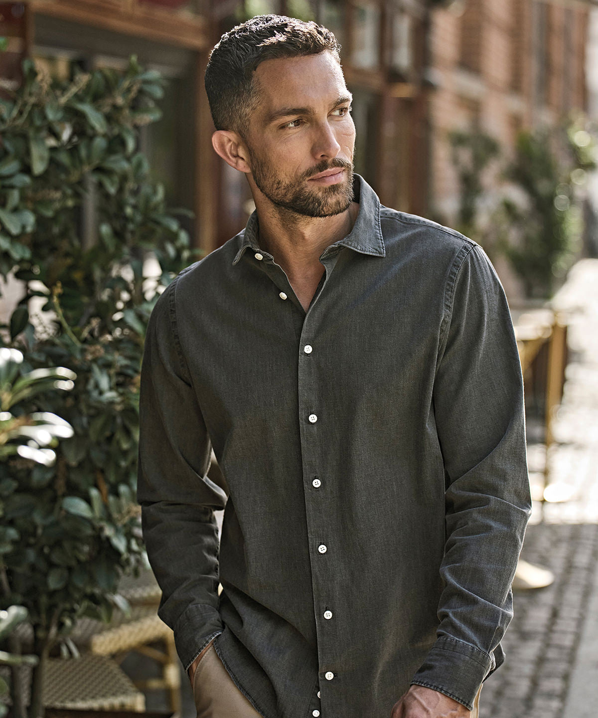 Tee Jays Denim shirt (4004) Black Denim