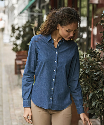 Tee Jays Women’s denim shirt (4005) Black Denim