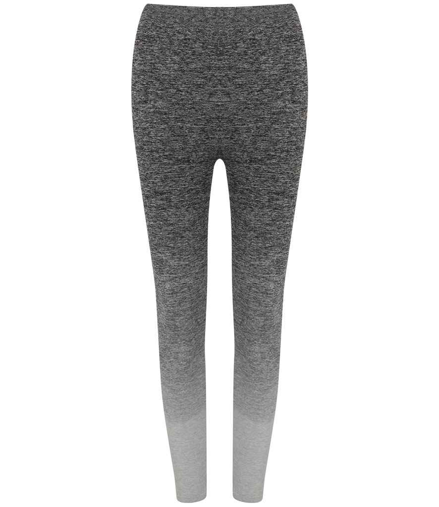 Tombo Ladies Seamless Fade Out Leggings in Dark Grey/Light Grey Marl