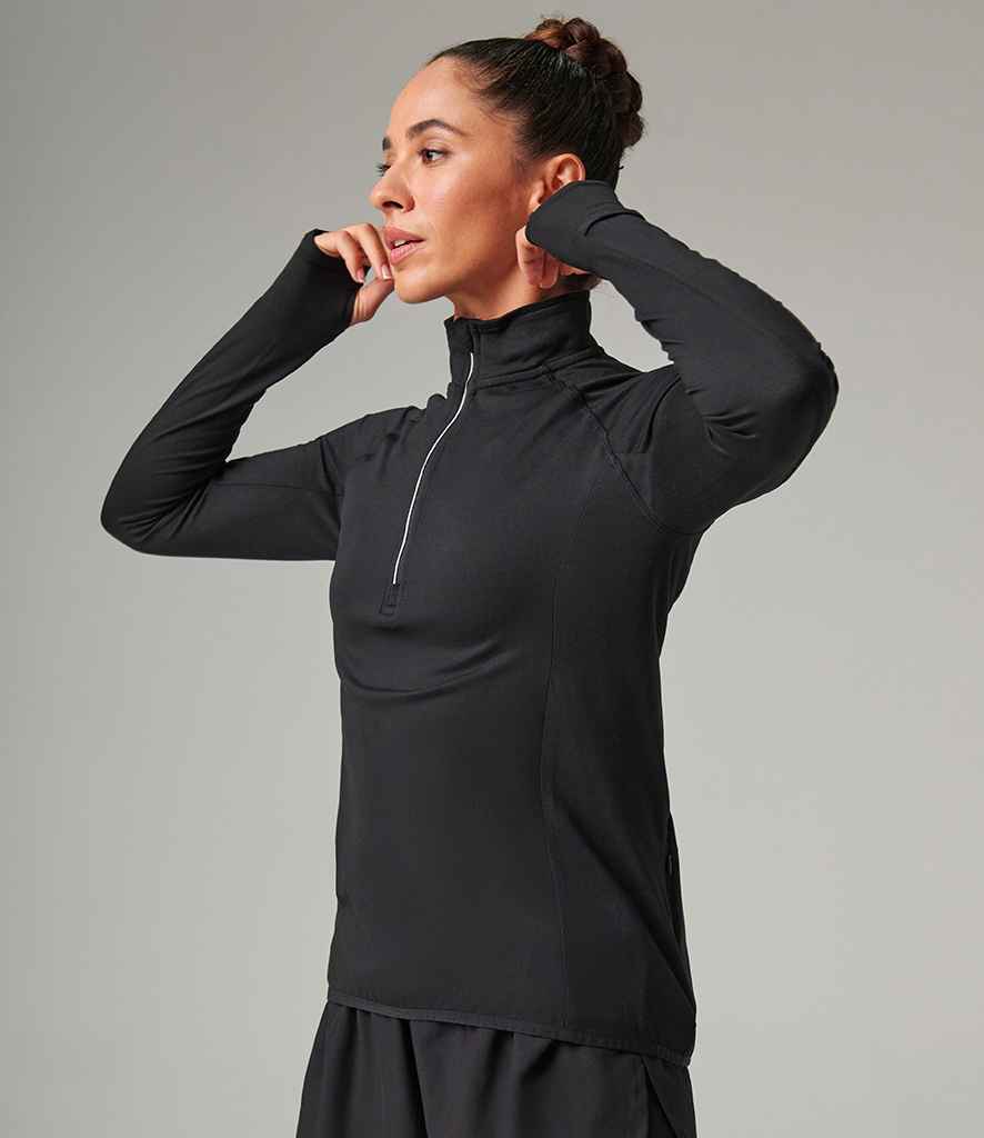 Tombo Tombo Ladies Long Sleeve Zip Neck Performance Top