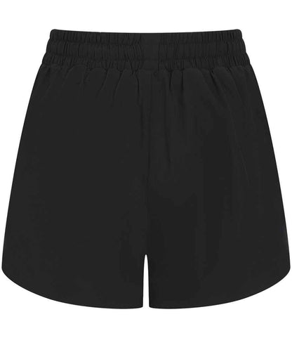 Tombo Ladies Double Layer Sports Shorts in Black/Black