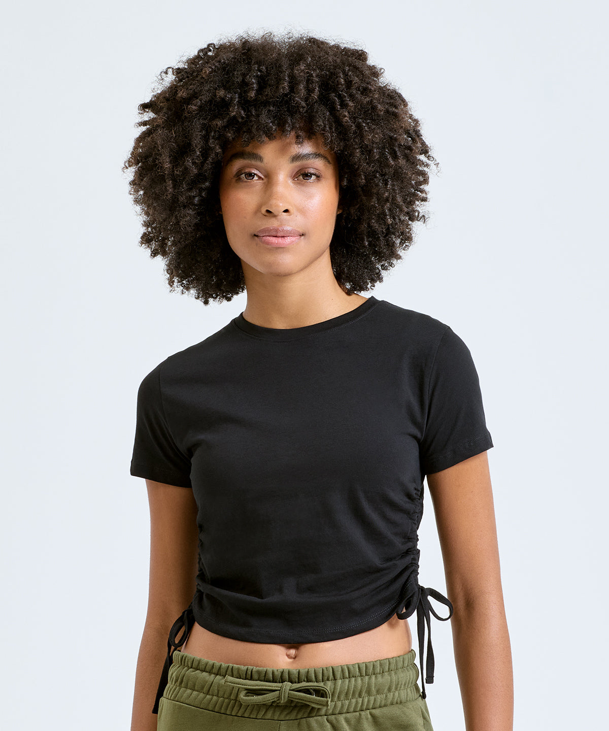 TriDri Women's TriDri® ruched crop top Black